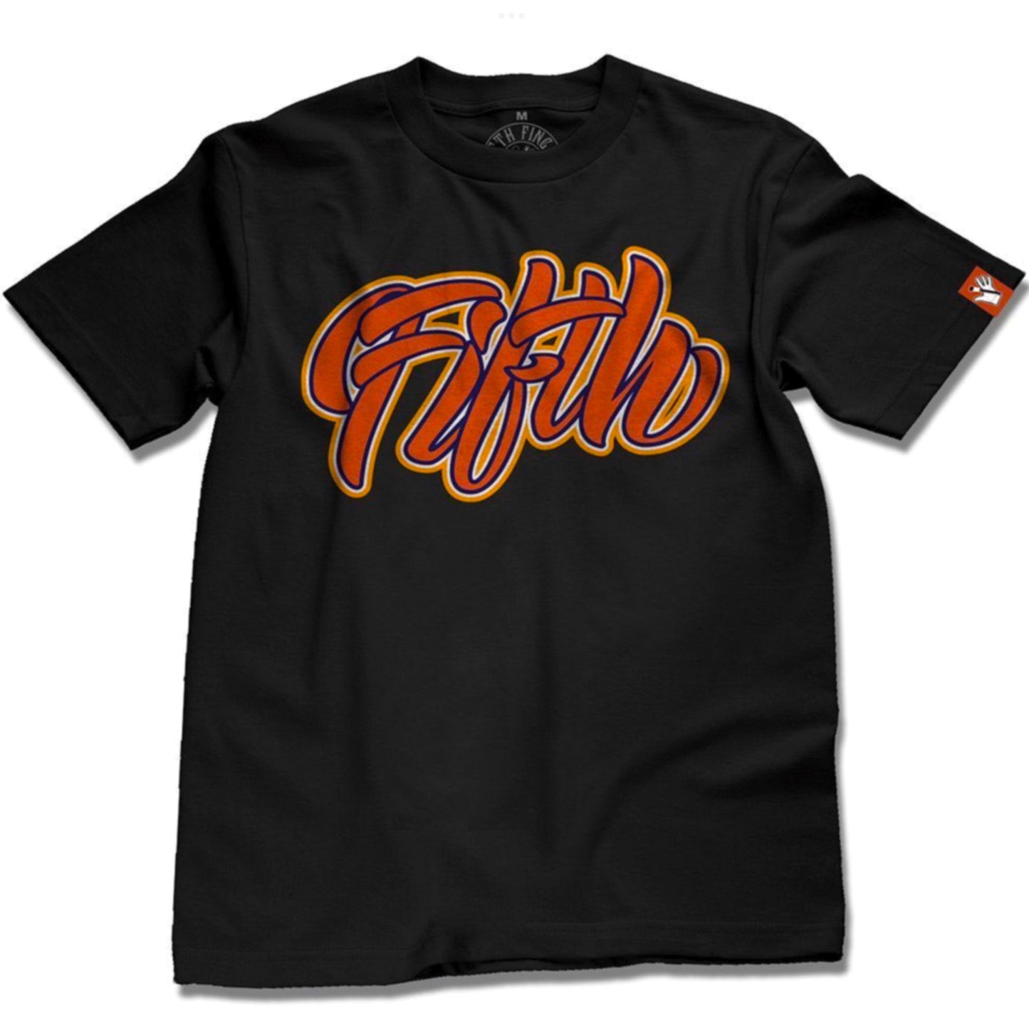 Fifth Cursive Black w/ Orange