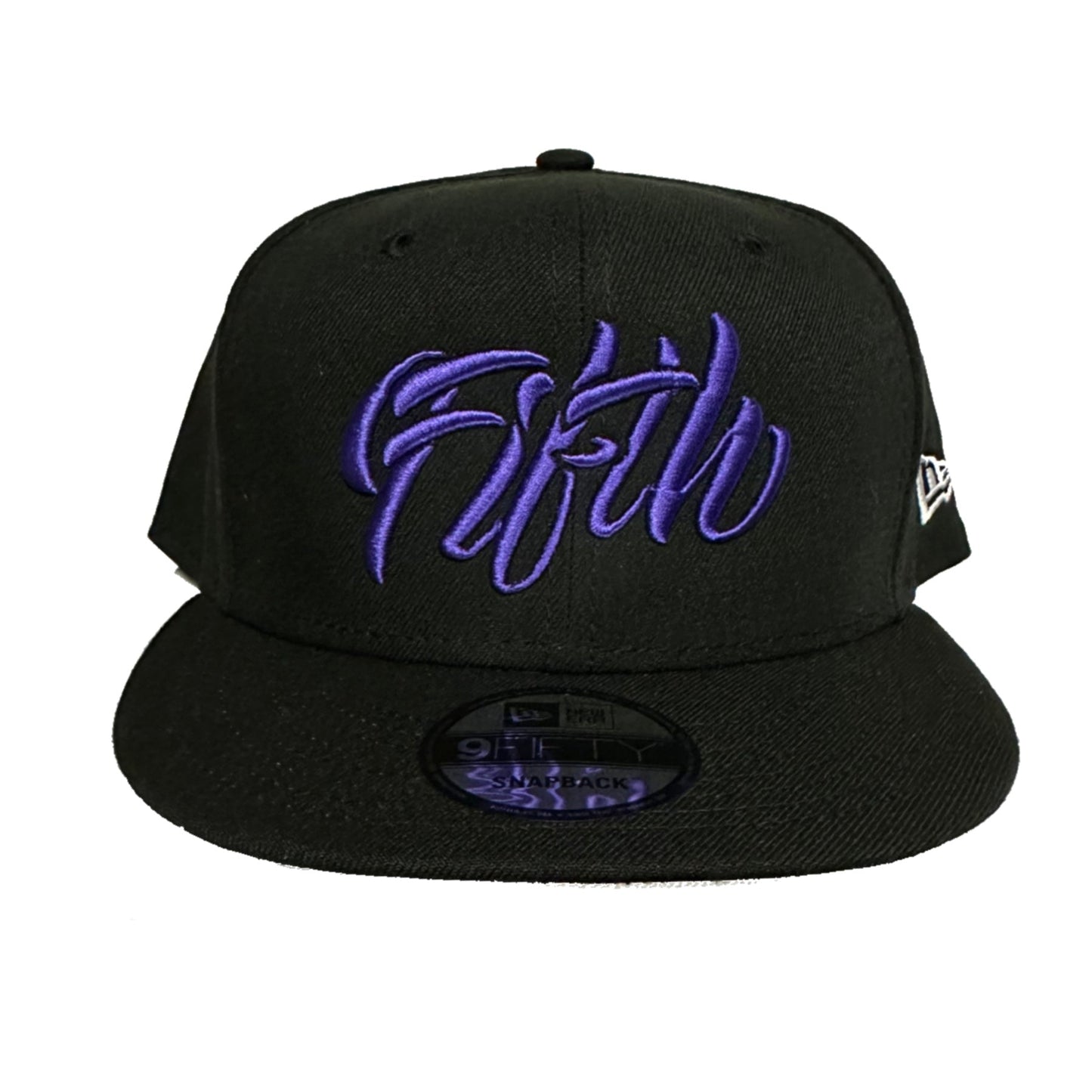 Fifth Cursive Snaps Black with Purple